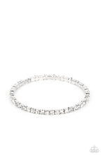 Load image into Gallery viewer, Rhinestone Spell - White and Silver Bracelet- Paparazzi Accessories