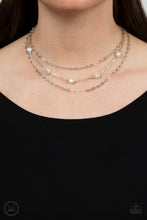 Load image into Gallery viewer, Offshore Oasis - White and Silver Necklace- Paparazzi Accessories