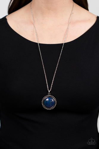 Sonoran Summer - Blue and Silver Necklace- Paparazzi Accessories