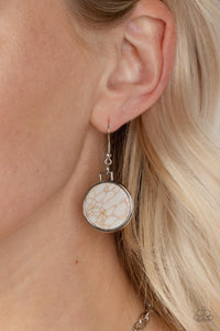 Santa Fe Flats - White and Silver Necklace- Paparazzi Accessories