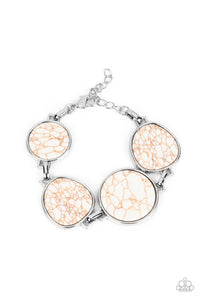 Flat Out Frontier - White and Silver Bracelet- Paparazzi Accessories