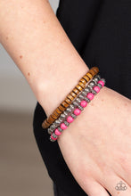 Load image into Gallery viewer, ESCAPADE Route - Pink and Brown Bracelet- Paparazzi Accessories