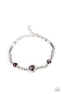 Amor Actually - Purple and Silver Bracelet- Paparazzi Accessories