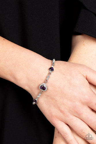 Amor Actually - Purple and Silver Bracelet- Paparazzi Accessories