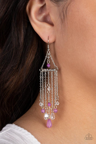 Marina Breeze - Purple and Silver Earrings- Paparazzi Accessories