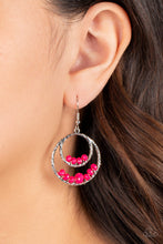 Load image into Gallery viewer, Bustling Beads - Pink and Silver Earrings- Paparazzi Accessories