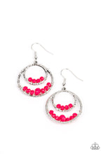 Load image into Gallery viewer, Bustling Beads - Pink and Silver Earrings- Paparazzi Accessories