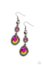 Load image into Gallery viewer, Dripping Self-Confidence - Multicolored Gunmetal Earrings- Paparazzi Accessories