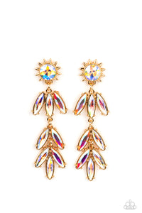 Space Age Sparkle - Gold Earrings- Paparazzi Accessories