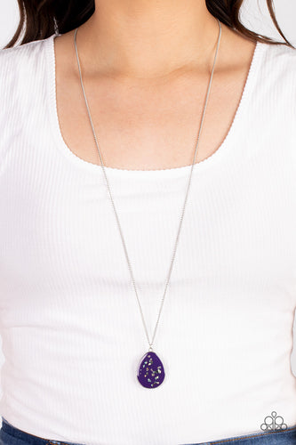 Shimmering Seafloors - Purple and Silver Necklace- Paparazzi Accessories