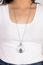 Load image into Gallery viewer, Swinging Shimmer - Blue and Silver Necklace- Paparazzi Accessories