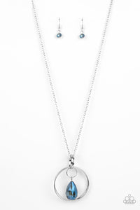Swinging Shimmer - Blue and Silver Necklace- Paparazzi Accessories