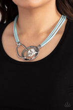Load image into Gallery viewer, Californian Cowgirl - Blue and Silver Necklace- Paparazzi Accessories