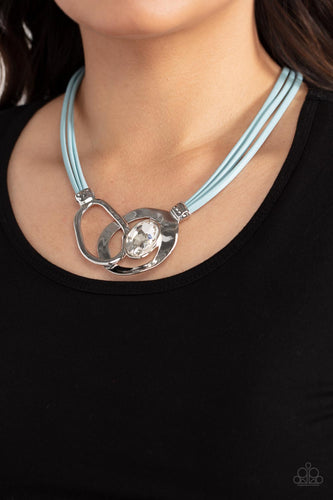 Californian Cowgirl - Blue and Silver Necklace- Paparazzi Accessories