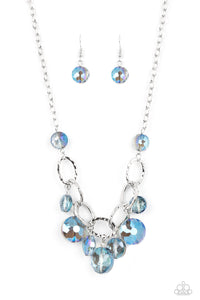 Rhinestone River - Blue and Silver Necklace- Paparazzi Accessories