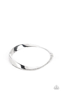 Artistically Adorned - White and Silver Bracelet- Paparazzi Accessories