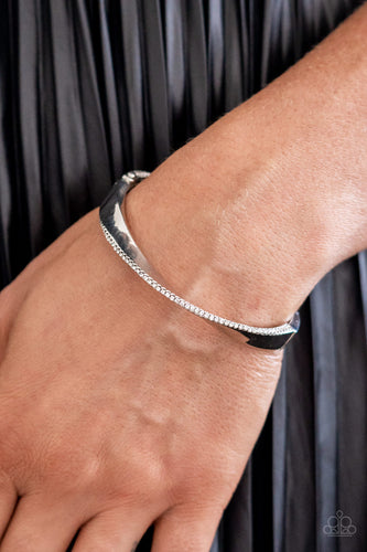 Artistically Adorned - White and Silver Bracelet- Paparazzi Accessories