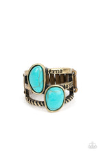 Load image into Gallery viewer, True to You - Blue and Brass Ring- Paparazzi Accessories