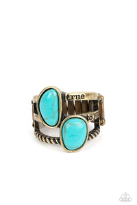 True to You - Blue and Brass Ring- Paparazzi Accessories