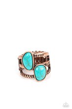 Load image into Gallery viewer, True to You - Blue and Copper Ring- Paparazzi Accessories