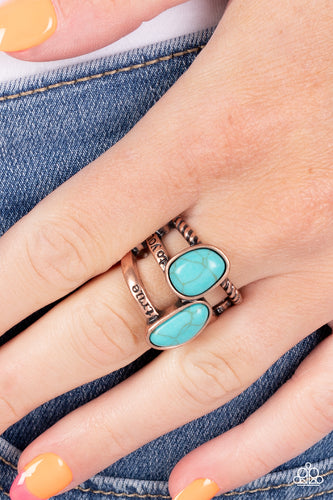 True to You - Blue and Copper Ring- Paparazzi Accessories