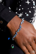 Load image into Gallery viewer, Flatter Yourself - Blue and Silver Bracelet- Paparazzi Accessories