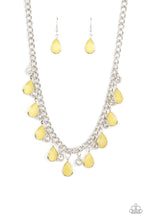 Load image into Gallery viewer, Frosted and Framed - Yellow and Silver Necklace- Paparazzi Accessories