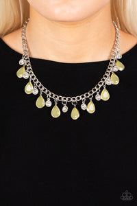 Frosted and Framed - Yellow and Silver Necklace- Paparazzi Accessories