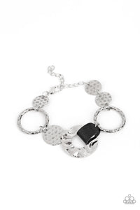 Desert Scraps - Black and Silver Bracelet- Paparazzi Accessories