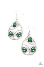 Load image into Gallery viewer, Send the BRIGHT Message - Green and Silver Earrings- Paparazzi Accessories