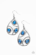 Load image into Gallery viewer, Send the BRIGHT Message - Blue and Silver Earrings- Paparazzi Accessories