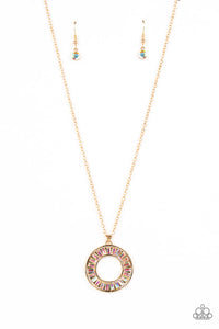 Clique Couture -Multicolored Gold Necklace- Paparazzi Accessories