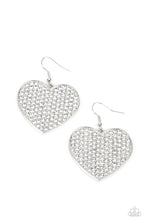 Load image into Gallery viewer, Romantic Reign - White and Silver Earrings- Paparazzi Accessories