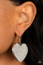 Load image into Gallery viewer, Romantic Reign - White and Silver Earrings- Paparazzi Accessories