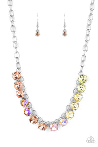 Rainbow Resplendence - Orange and Silver Necklace- Paparazzi Accessories