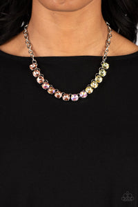 Rainbow Resplendence - Orange and Silver Necklace- Paparazzi Accessories