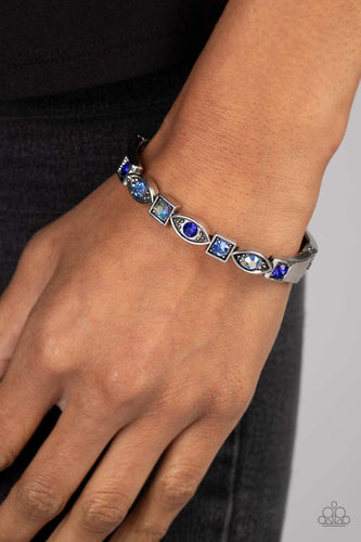 Poetically Picturesque - Blue and Silver Bracelet- Paparazzi Accessories
