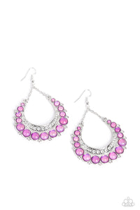 Bubbly Bling - Purple and Silver Earrings- Paparazzi Accessories