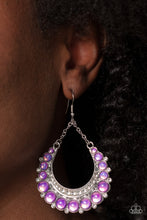 Load image into Gallery viewer, Bubbly Bling - Purple and Silver Earrings- Paparazzi Accessories