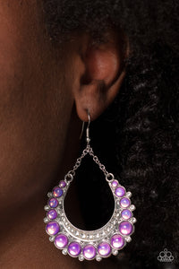 Bubbly Bling - Purple and Silver Earrings- Paparazzi Accessories