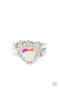 Committed to Cupid - Multicolored Silver Ring- Paparazzi Accessories