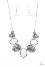 Load image into Gallery viewer, Patterned Paisley - White and Silver Necklace- Paparazzi Accessories