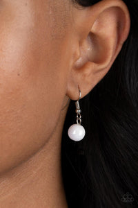 Patterned Paisley - White and Silver Necklace- Paparazzi Accessories