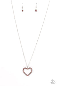 Dainty Darling - Pink and Silver Necklace- Paparazzi Accessories