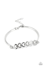 Load image into Gallery viewer, Attentive Admirer - White and Silver Bracelet- Paparazzi Accessories