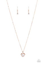 Load image into Gallery viewer, Effulgently Engaged - White and Rose Gold Necklace- Paparazzi Accessories