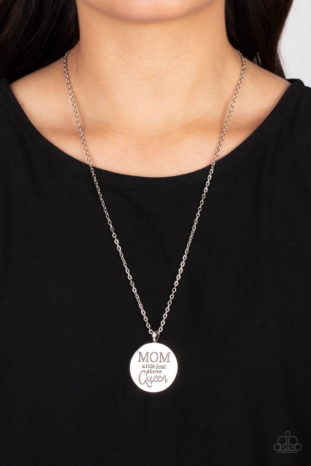 Mother Dear - White and Silver Necklace- Paparazzi Accessories