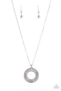 Clique Couture - Multicolored Silver Necklace- Paparazzi Accessories