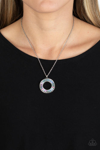 Clique Couture - Multicolored Silver Necklace- Paparazzi Accessories
