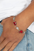 Load image into Gallery viewer, Cluelessly Crushing - Red and Silver Bracelet- Paparazzi Accessories